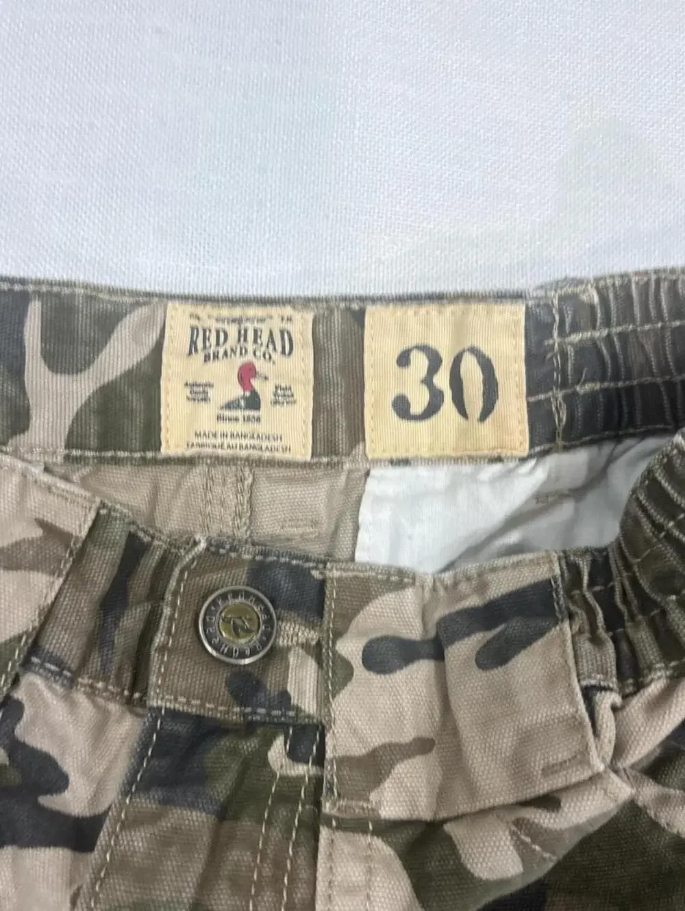 camo cargo shorts with elastic waistband